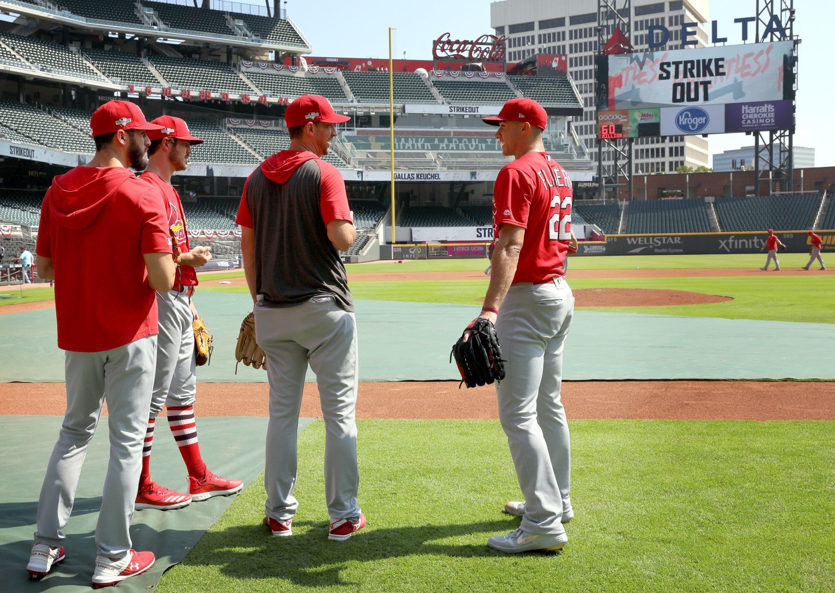 St. Louis Cardinals practice before Game 1 of NLDS in Atlanta